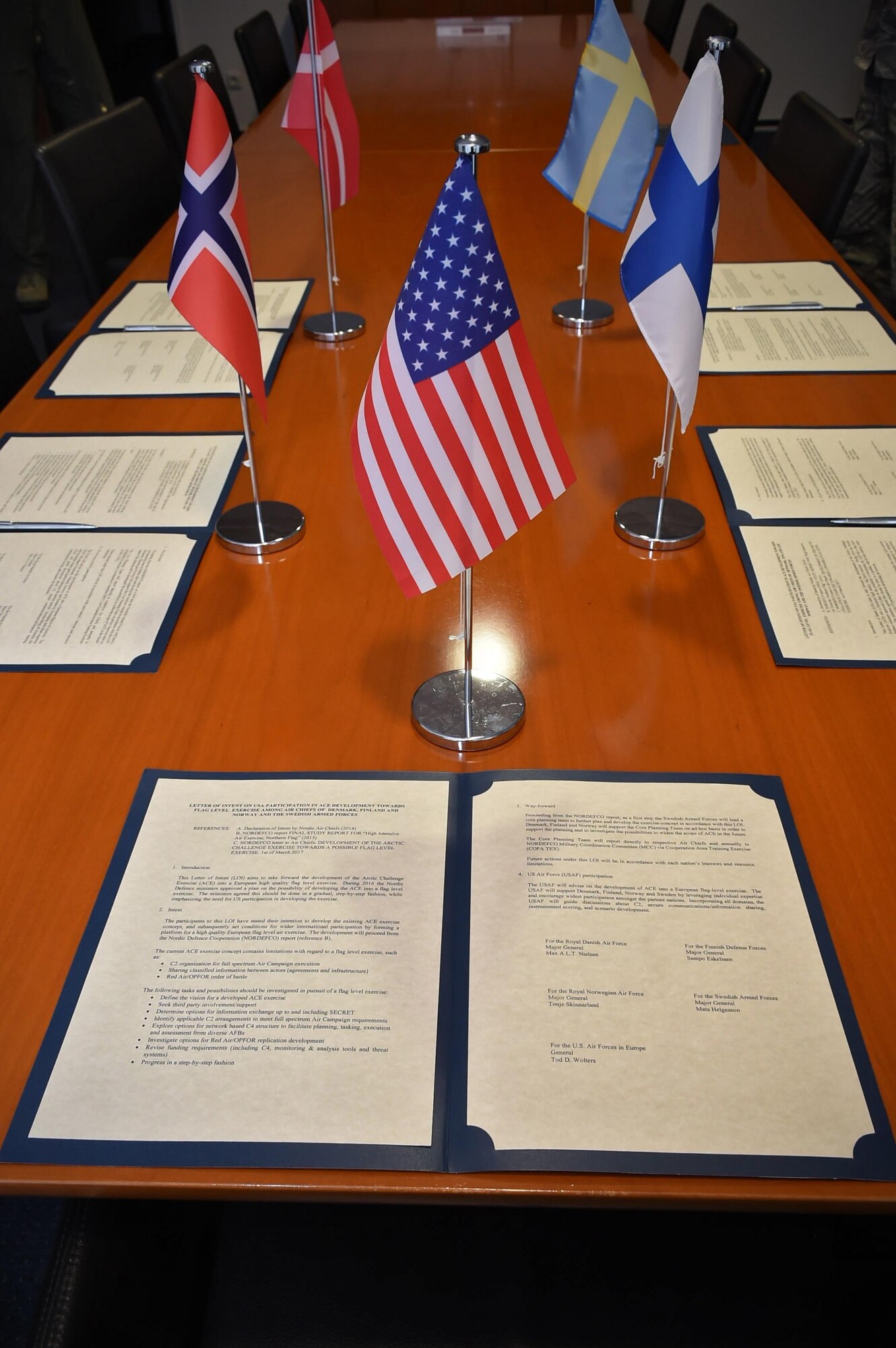 Nordic Air Chiefs sign letter, develop Arctic Challenge