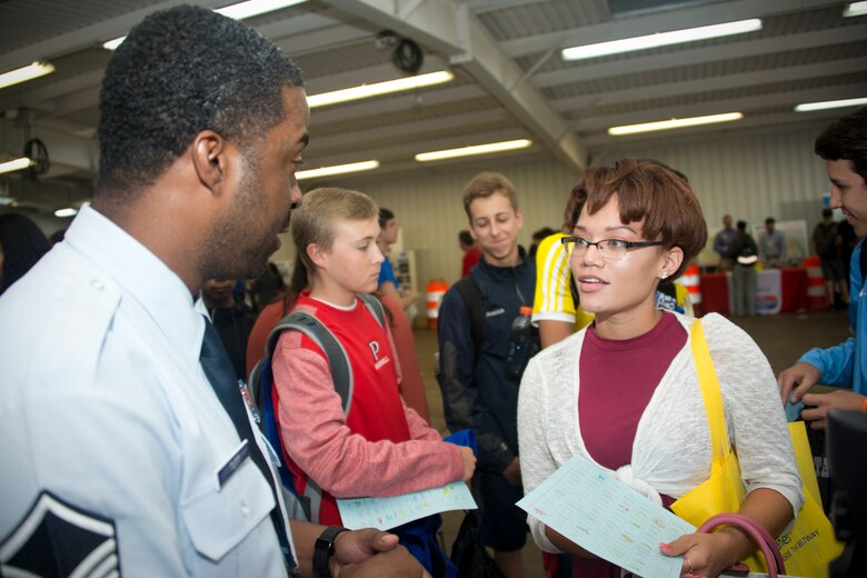 Wing members reach out to more than 1,000 students at career fair