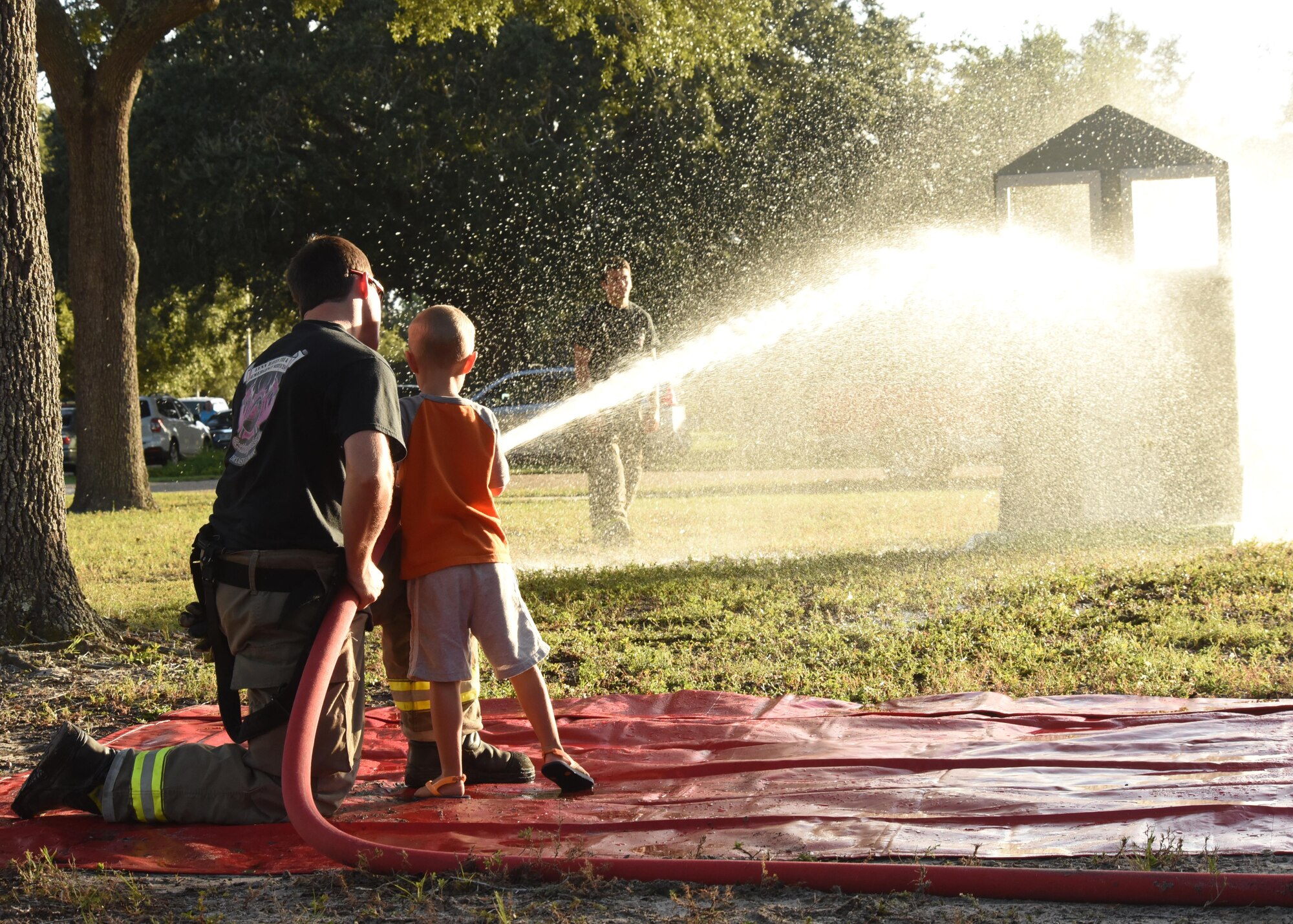 Firefighter and child