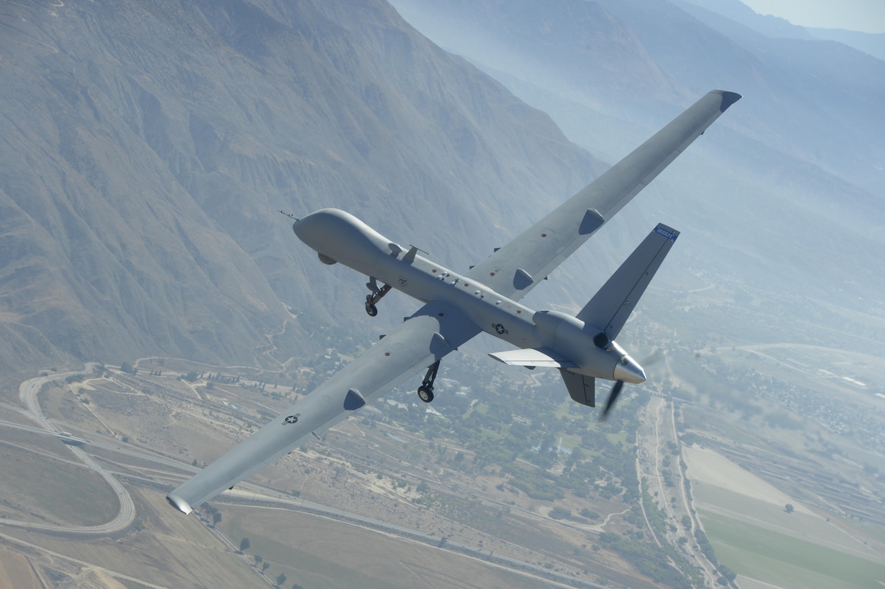 MQ-9 Reaper drone flies over California.