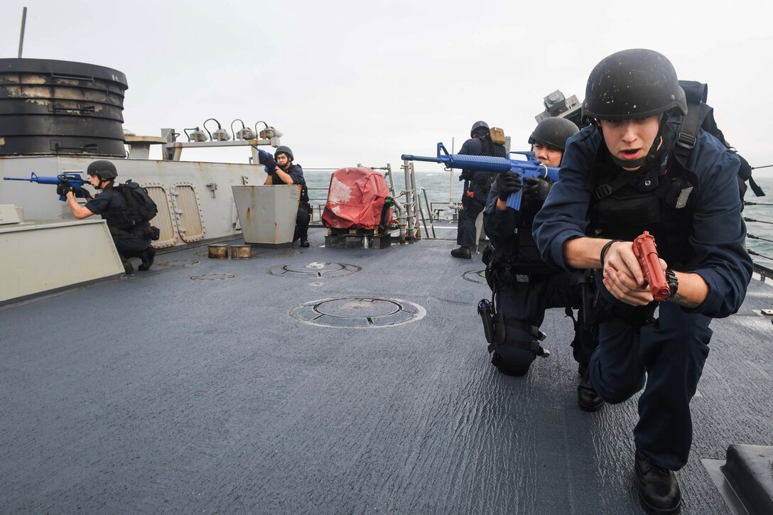 Sailors undergo seizure training.