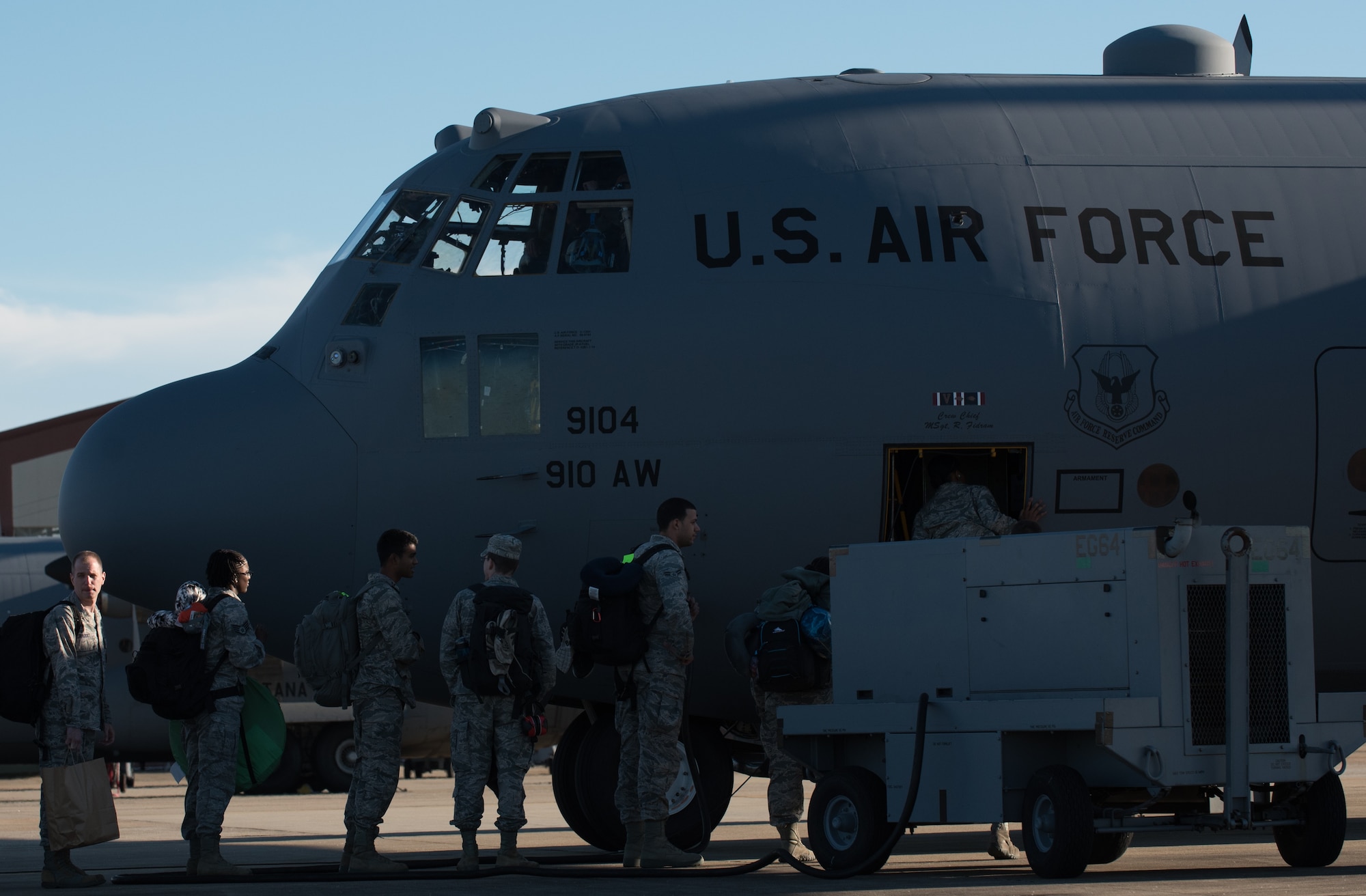 U.S. Air Force Airmen assigned to the 633rd Medical Group deploy from Joint Base Langley-Eustis, Va., Oct. 18, 2017.