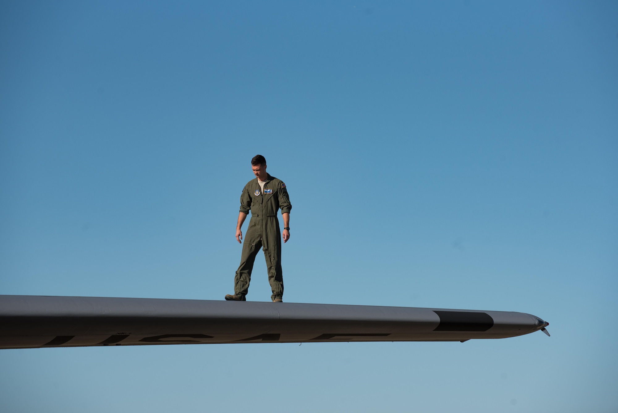 A U.S. Air Force C-130 Hercules crew chief assigned to the 910th Airlift Wing conducts pre-flight checks before departing Joint Base Langley-Eustis, Va., Oct. 18, 2017.