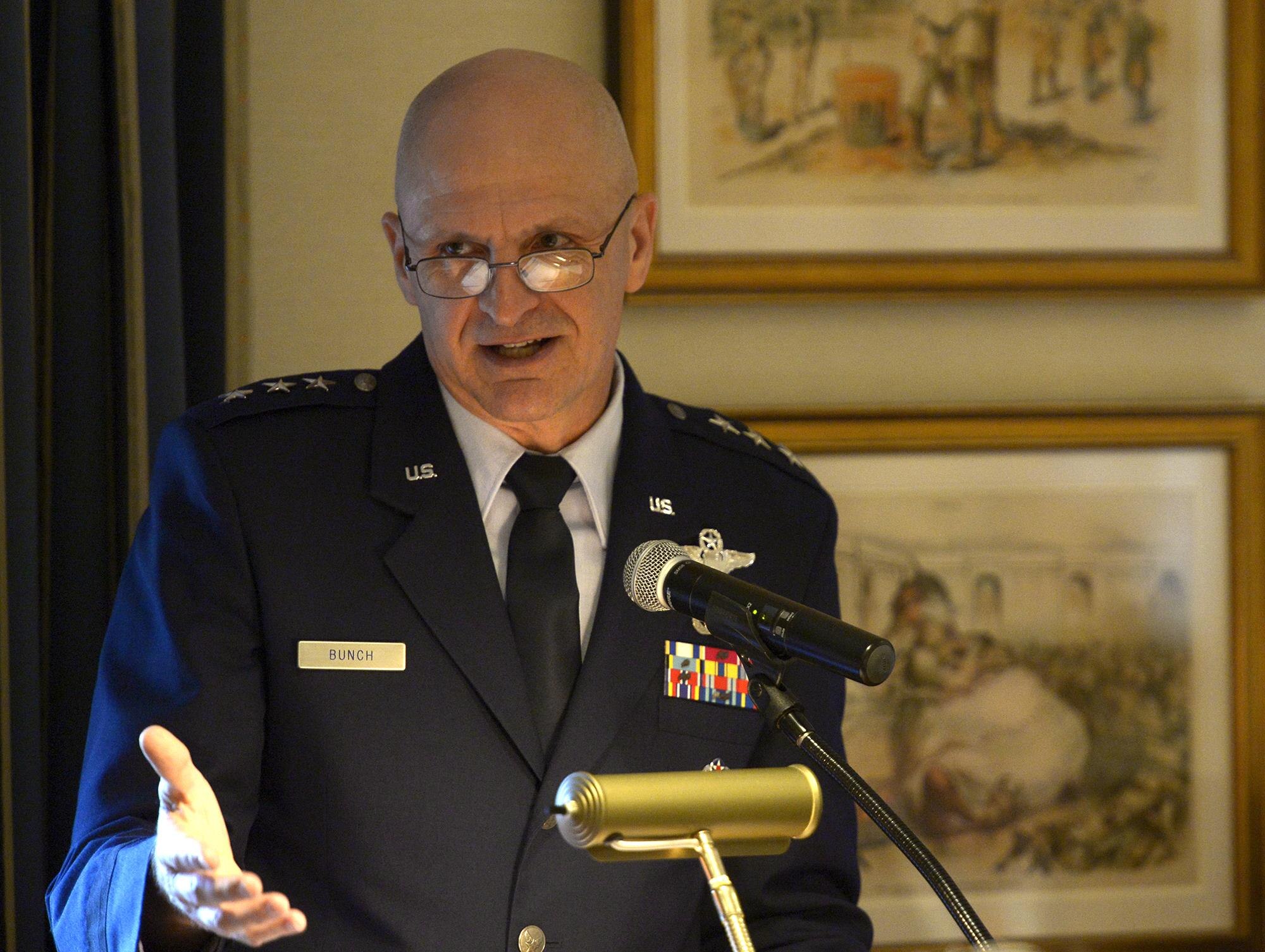 Lt. Gen. Arnie Bunch, military deputy for the office of the assistant secretary of the Air Force for acquisition, speaks during an Air Force Association breakfast in Washington, D.C., Oct. 17, 2017. (U.S. Air Force photo by Staff Sgt. Rusty Frank)