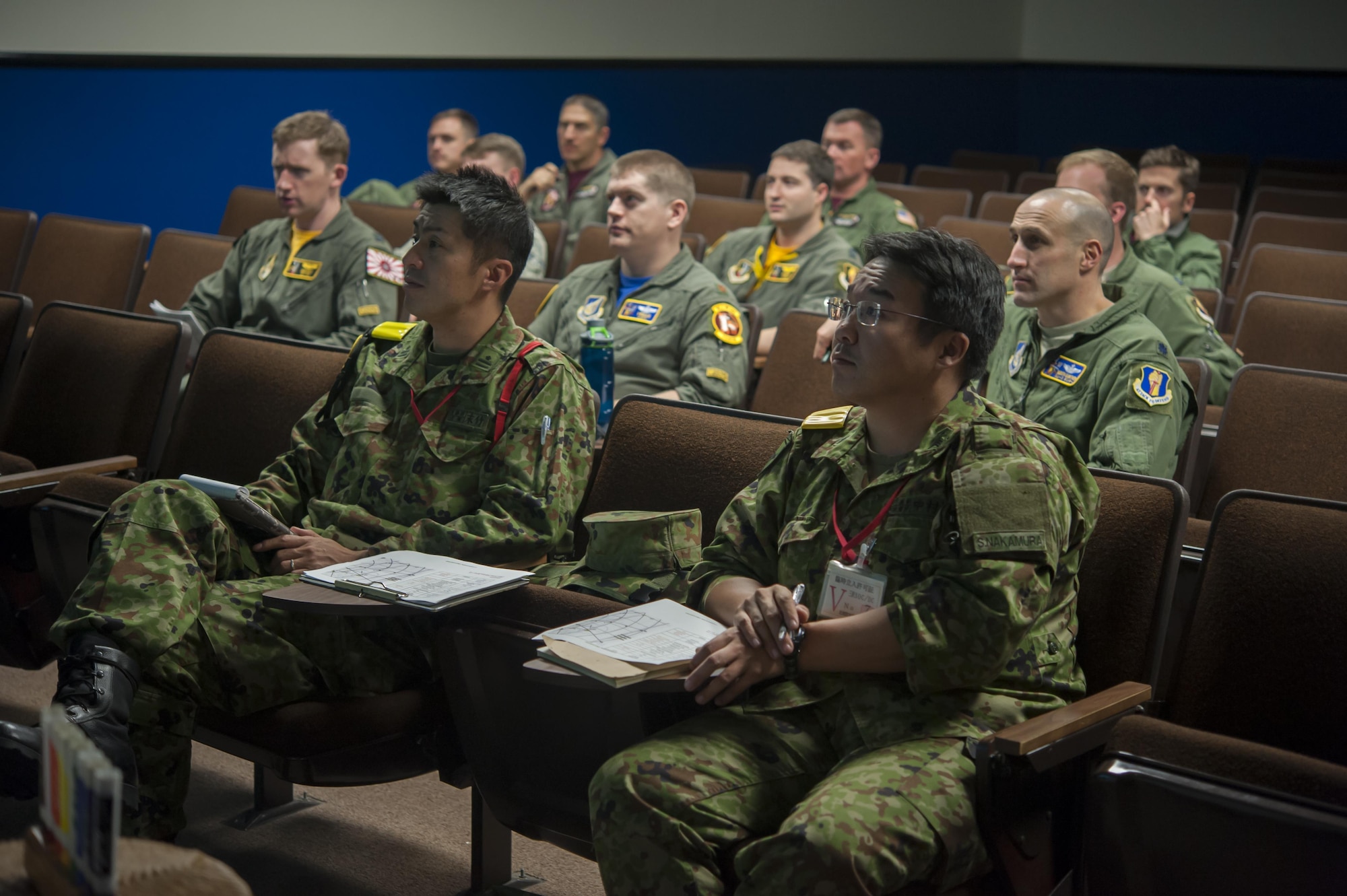 U.S. Air Force F-16 Fighting Falcons, U.S. Navy EA-18G Growlers and Japan Ground Self-Defense Force banded together to practice an array of offensive firepower during exercise Iron Spear, Oct. 11 through 13.