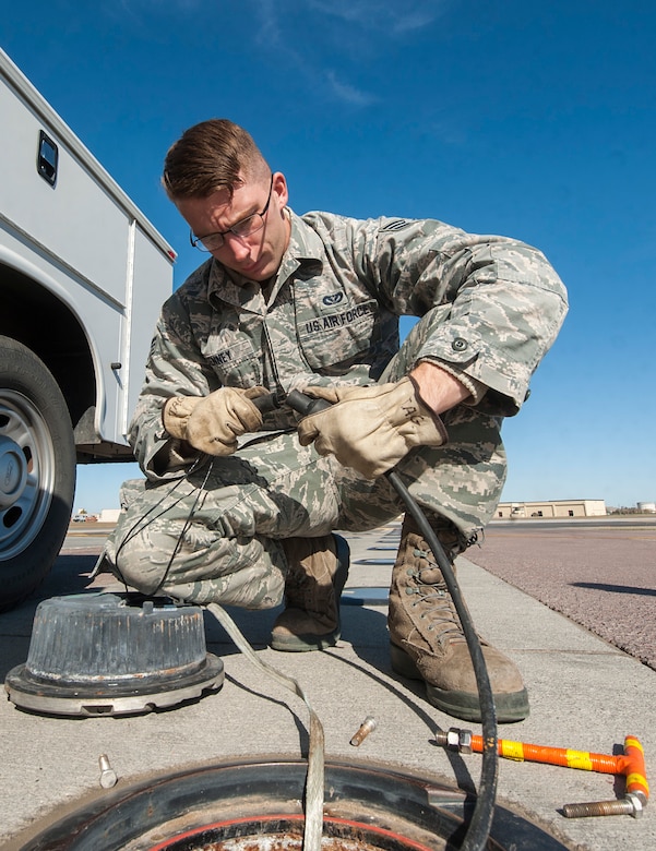 The 5th Civil Engineer Squadron electrical systems Airmen are responsible for maintaining all electrical systems on base, including airfield lighting systems, lighting protection systems and fire alarm systems.