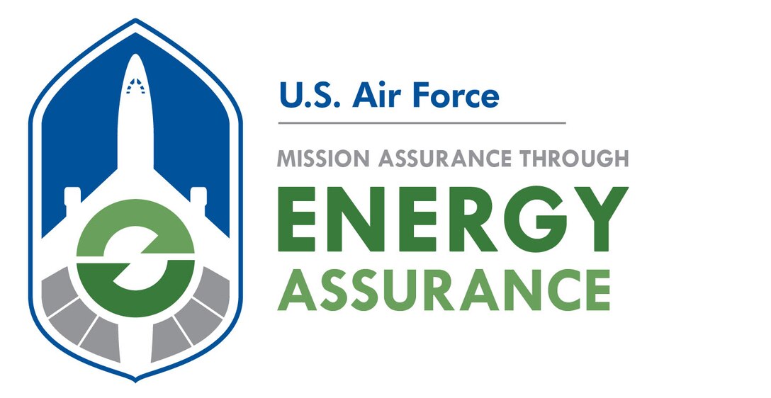 A U.S. Air Force graphic illustrates the U.S. Air Force Energy Action Month theme "Protect the Power." It reads "U.S. Air Force, Mission Assurance Through Energy Assurance."