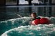 An Airman assigned to the 86th Airlift Wing is tugged through water during a survival, evasion, resistance, escape training at Ramstein Air Base, Germany, Oct. 16, 2017. Water survival skills are vital to air crew members in the case of a water landing. (U.S. Air Force photo by Airman 1st Class Devin M. Rumbaugh)