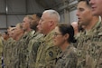 Soldiers standing in line.