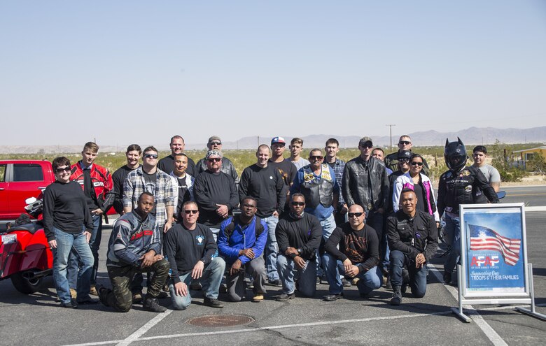 Combat Center patrons took part in the 4th Annual Roar Against Domestic Violence Motorcycle Ride, Oct. 13, 2017. The ride was hosted to raise awareness for domestic violence amongst Combat Center patrons as well as provide them with resources in the event that they suspect an incident of domestic violence has occurred. (U.S. Marine Corps photo by Cpl. Medina Ayala-Lo)