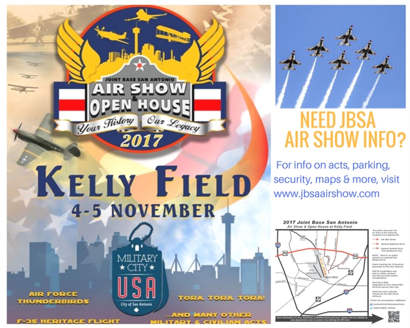 2017 JBSA Air Show and Open House website infographic
