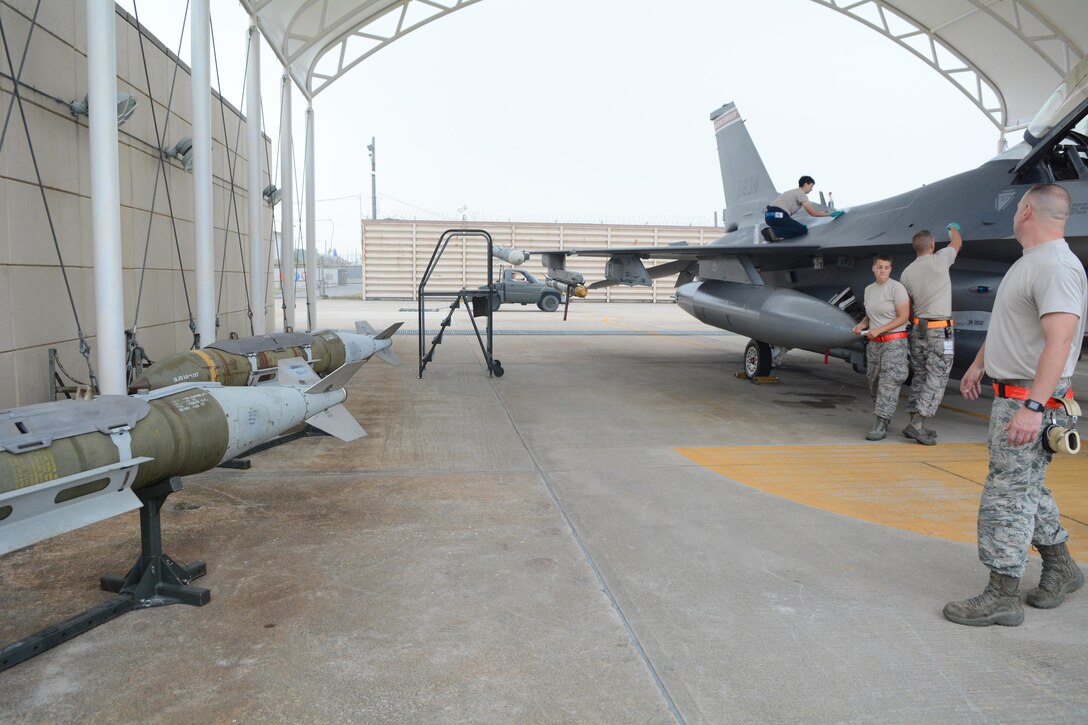 Airmen from the 115th Fighter Wing, Wisconsin Air National Guard, are deployed to Kunsan for a 4-month rotation as part of a Theater Security Package, which helps to maintain a deterrent against threats to regional security and stability.