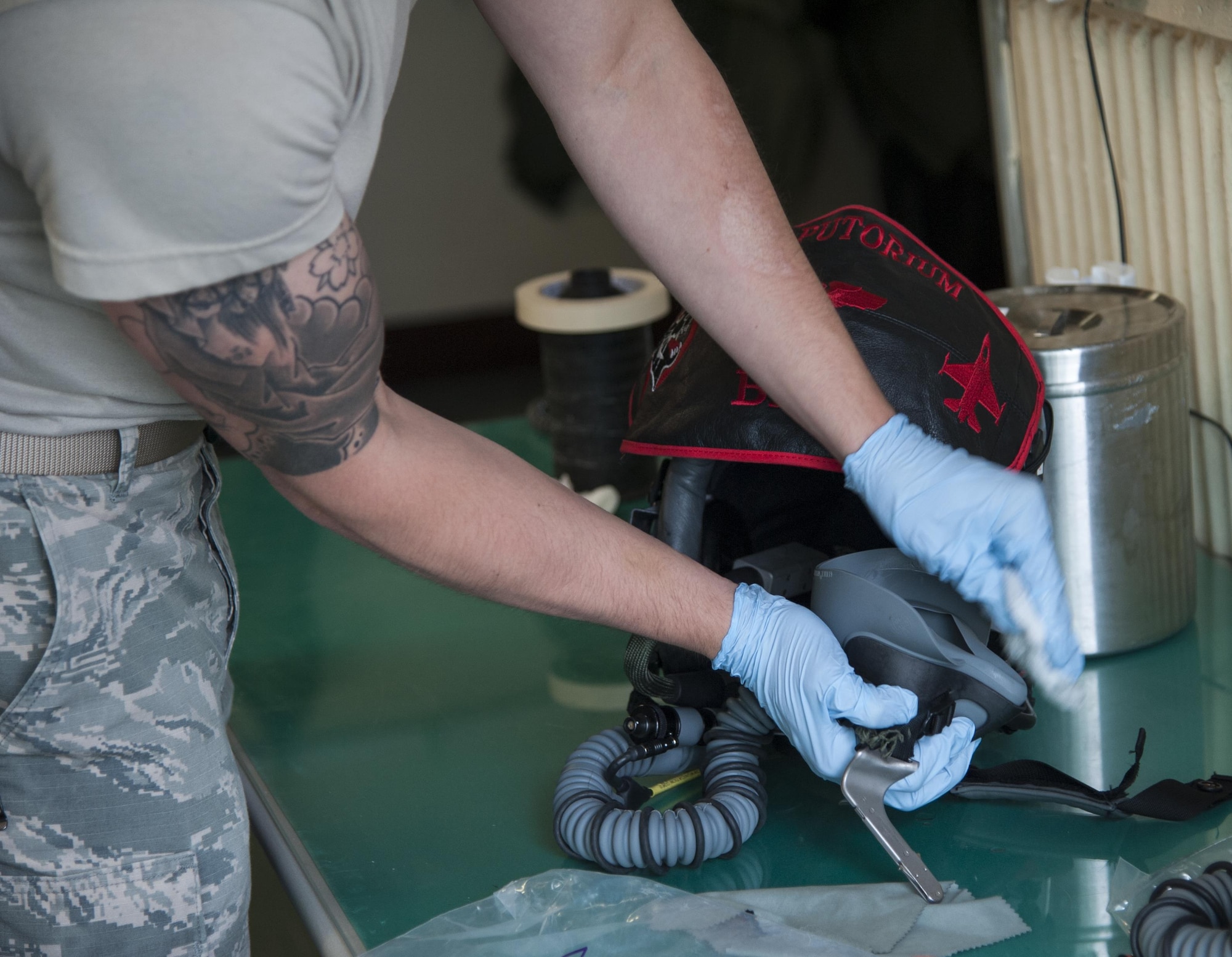Airmen receive familiarization flights in an F-16 Fighting Falcon during aviation training relocation.