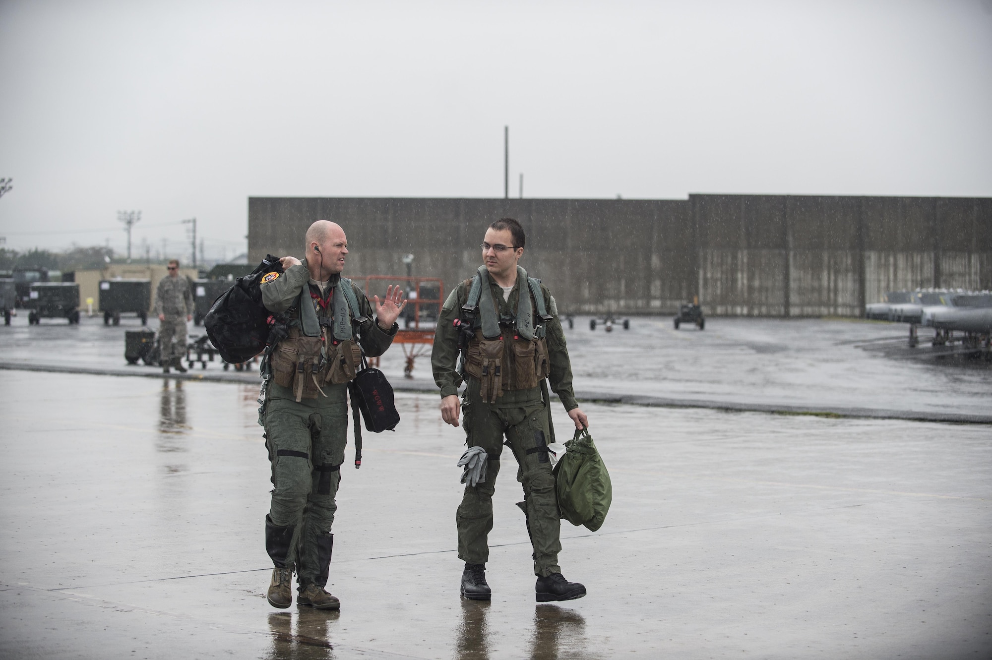 Airmen receive familiarization flights in an F-16 Fighting Falcon during aviation training relocation.