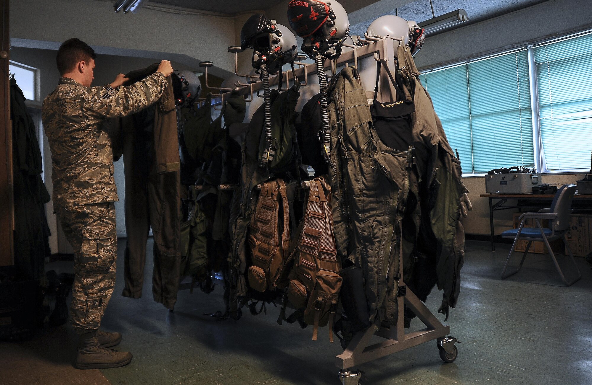 Airmen receive familiarization flights in an F-16 Fighting Falcon during aviation training relocation.