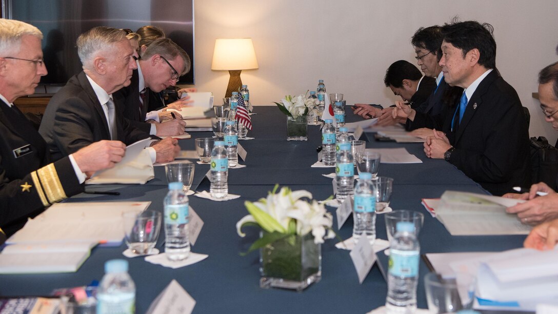 Defense Secretary Jim Mattis meets with Japanese defense minister.