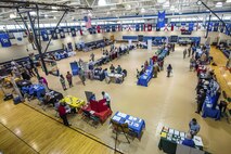 Over 100 attendees were present at the veteran’s career fair, Oct.19, 2017, at Moody Air Force Base, Ga.  Base members were able to network with employers and potentially set up future job opportunities. (U.S. Air Force photo by Airman Eugene Oliver)