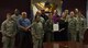 Col. Michelle Pryor, 47th Flying Training Wing vice commander, signs a cyber awareness proclamation alongside members of the 47th Communications Squadron at Laughlin Air Force Base, Texas, Oct. 23, 2017.  The week-long event will feature workshops, events, and a robot rodeo show to raise awareness of internet security and safety. (U.S. Air Force photo/Staff Sgt. Ariel Partlow)