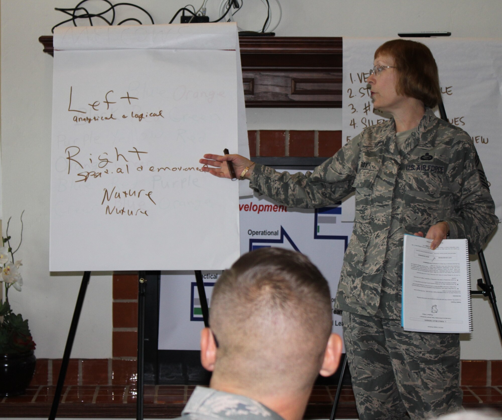 Chief Master Sgt. Martha Roy, co-instructor during the 340th Flying Training Group-hosted Air Force Reserve Command Senior Noncommissioned Officer Leadership Course