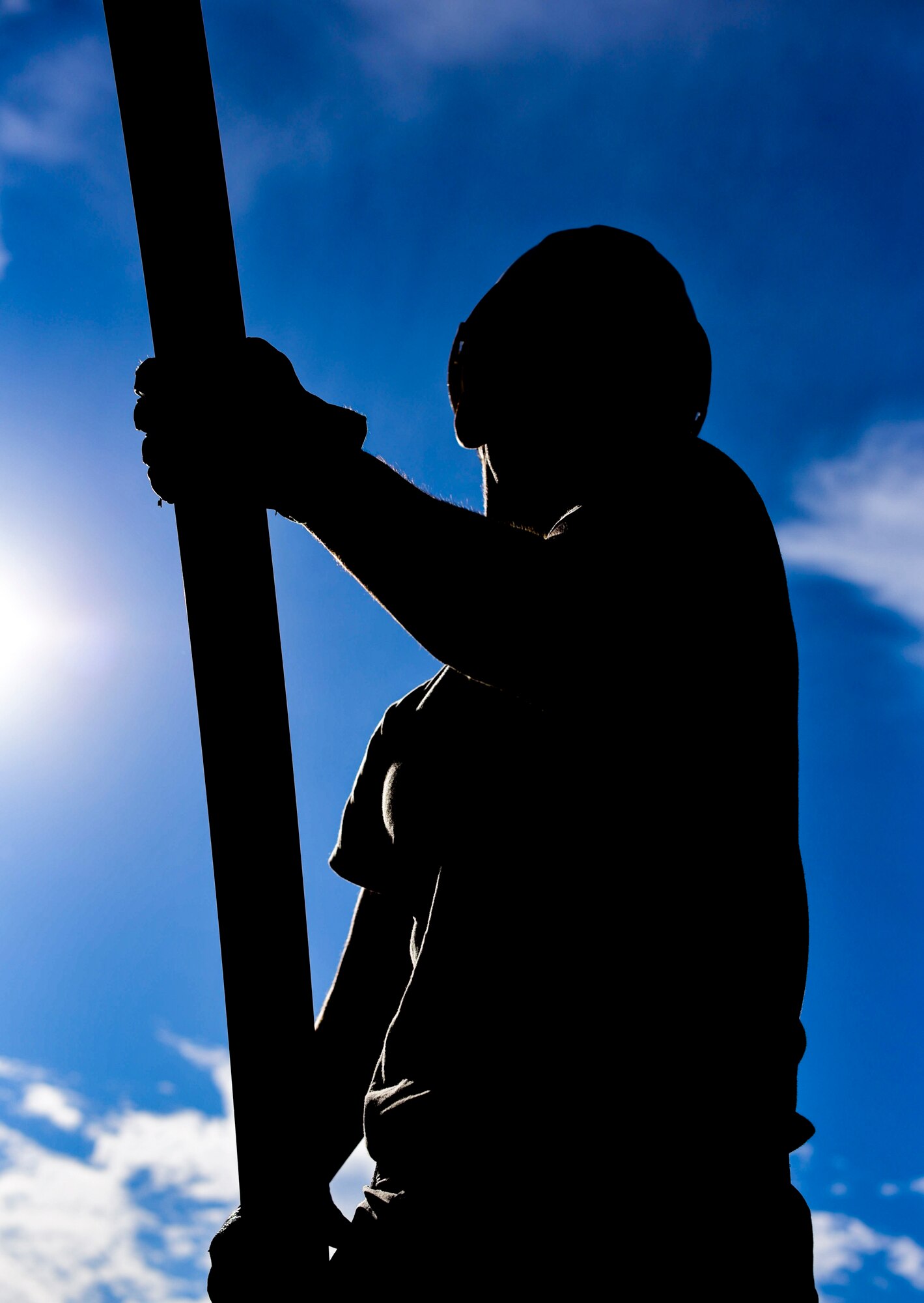 Senior Airman Anthony Lievanos, 99th Civil Engineer Squadron structural engineer, places a tent bracket during a base emergency engineer force training exercise at Nellis Air Force Base, Nevada, Oct. 19, 2017. The 99th CES conducts training every month to prepare for upcoming deployments. (U.S. Air Force photo by Airman 1st Class Andrew D. Sarver/Released)