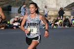 Army Capt. Megan Curran with a time of 2:50:24 wins the 2017 Armed Forces Women's Marathon Championship held in conjunction wtih the 42nd Marine Corps Marathon on 22 October in Washington, D.C.  Curran placed 2nd overall in the Women's Division of the Marine Corps Marathon.  Curran won the Women's Division in 2014 and placed 2nd overall in 2016.