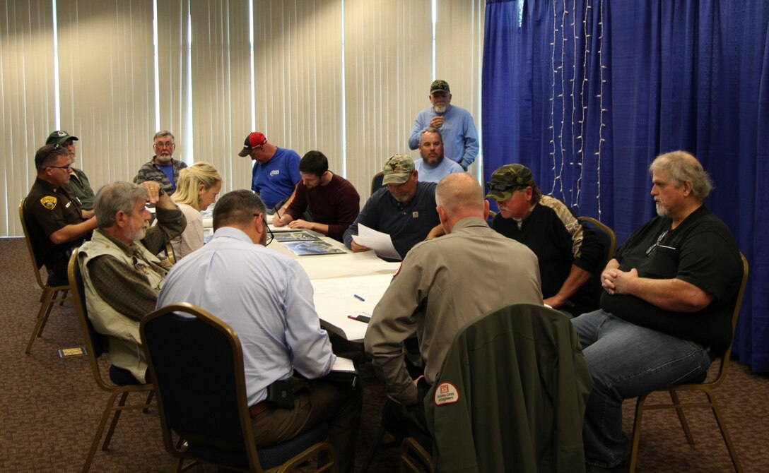 Planning team members Ashley Stephens, Rodney Parker, Brian Lopez, and Christy Stefanides along with Operations and Real Estate team members attended the Summersville Lake Master Plan Public Workshop.