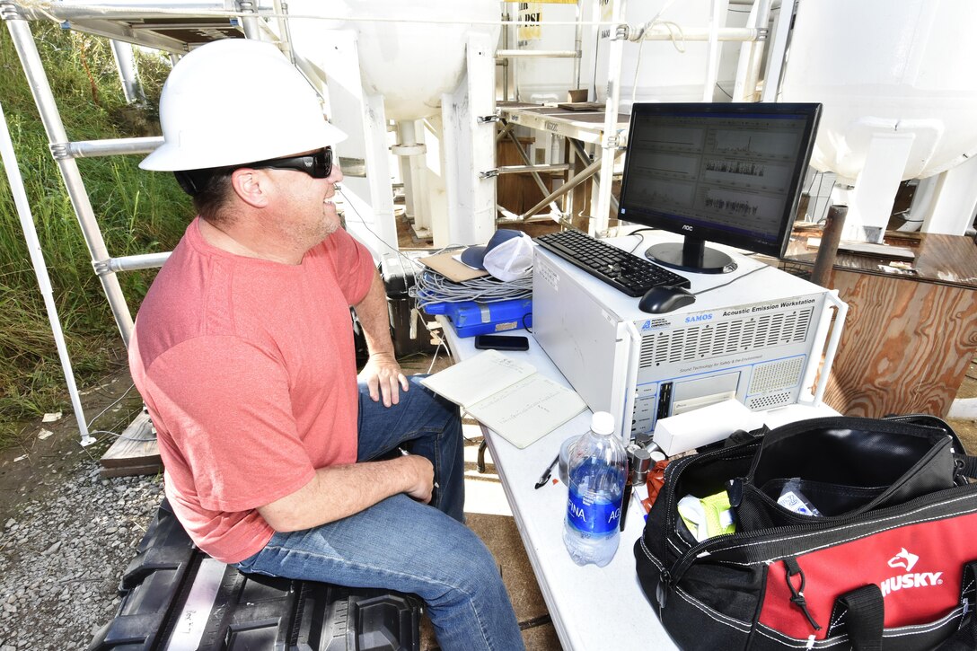 Acoustic emissions testing of air storage vessels at APTU is costsavings effort