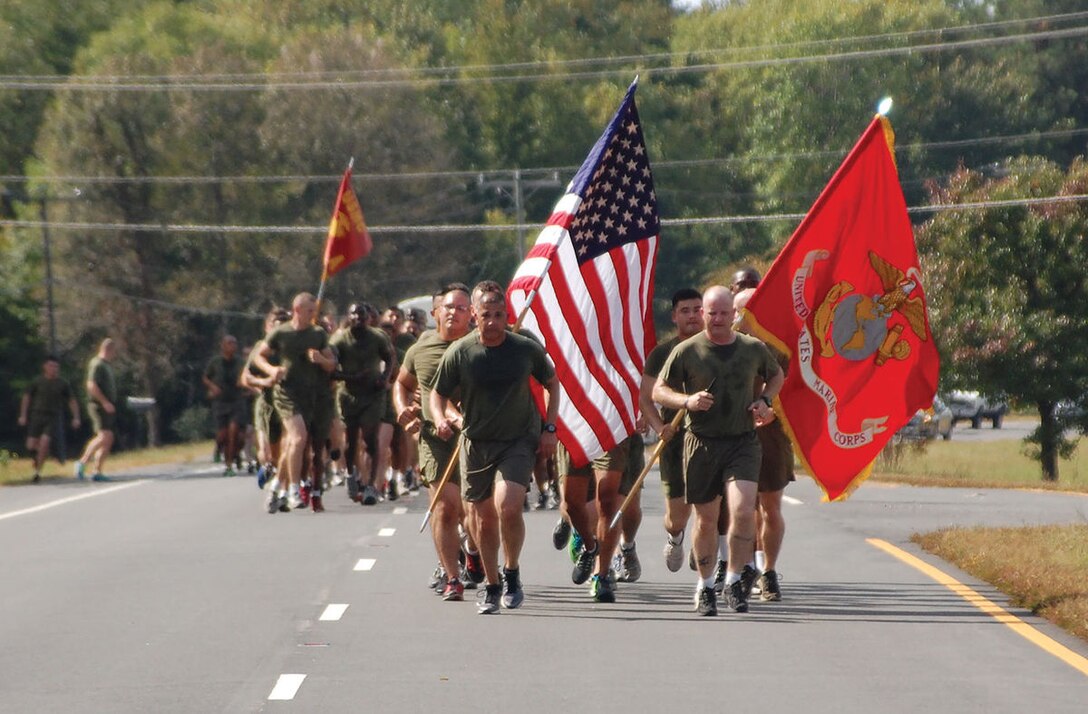 Nearly 400 Marines participated in a 66-mile, ground-pounding journey