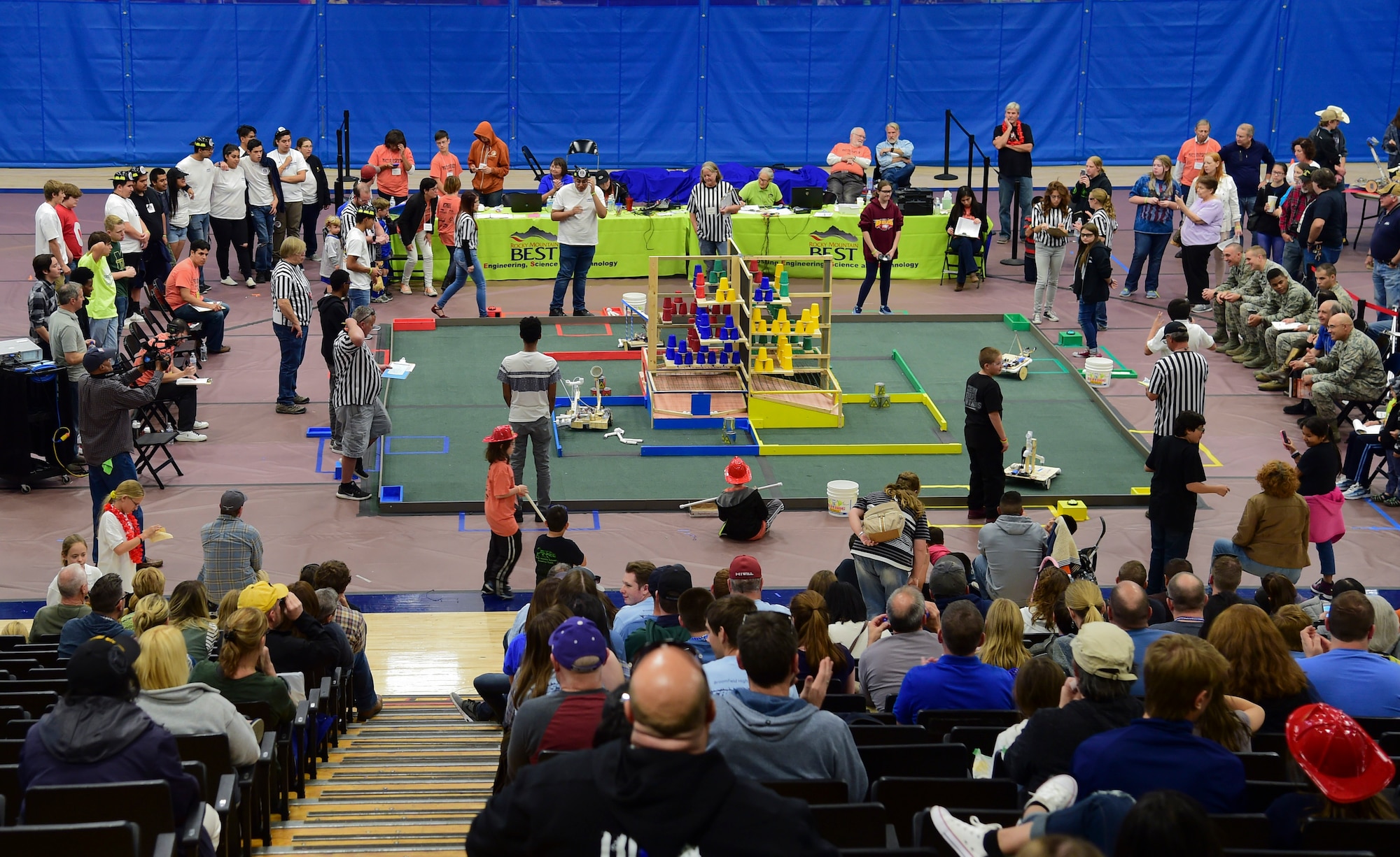 Each team was each given six weeks to build a robot from the same provided materials. (U.S. Air Force photo by Airman 1st Class Holden S. Faul/ Released)