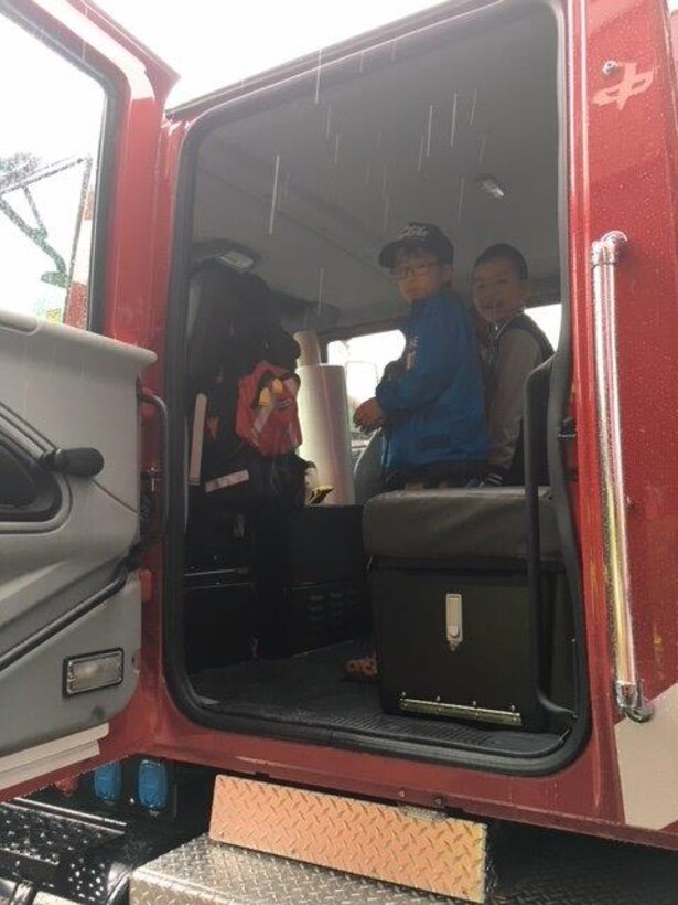 "On Sunday 15 October CATC fire engine and ambulance were displayed at the Yamanakako volunteer festival, and the vehicles were the center of attention for the young children of Yamanaka village, Yamanashi Pref.  Special thanks to CATC fire department crew for their support and Mr. Takamura and Mr. Osada from Yamanaka Village Hall".