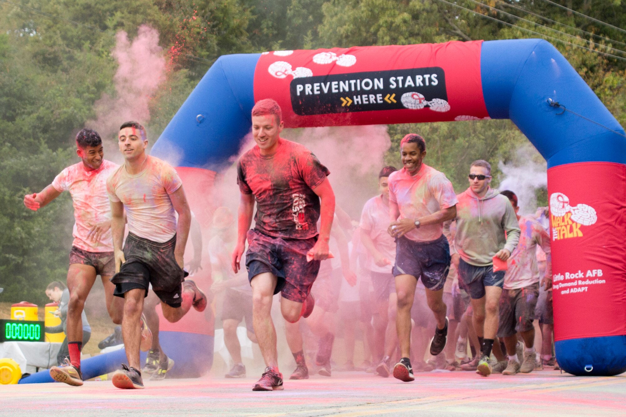 Competitors begin the 5K Color Run at Little Rock Air Force Base, Ark., Oct. 20, 2017.