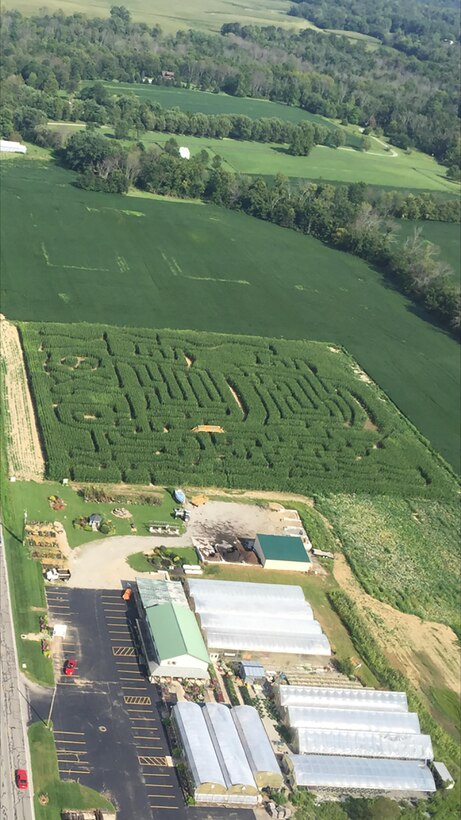 Tech.Sgt. Nathan Collett's, 87th Aerial Port Squadron, uses his family-owned and operated greenhouse as part of the aMAZEing Fall Festivals. The event features a five acre, pirate-themed corn maze, petting zoo, hay ride, giant checkerboard, bouncy houses, and more.
