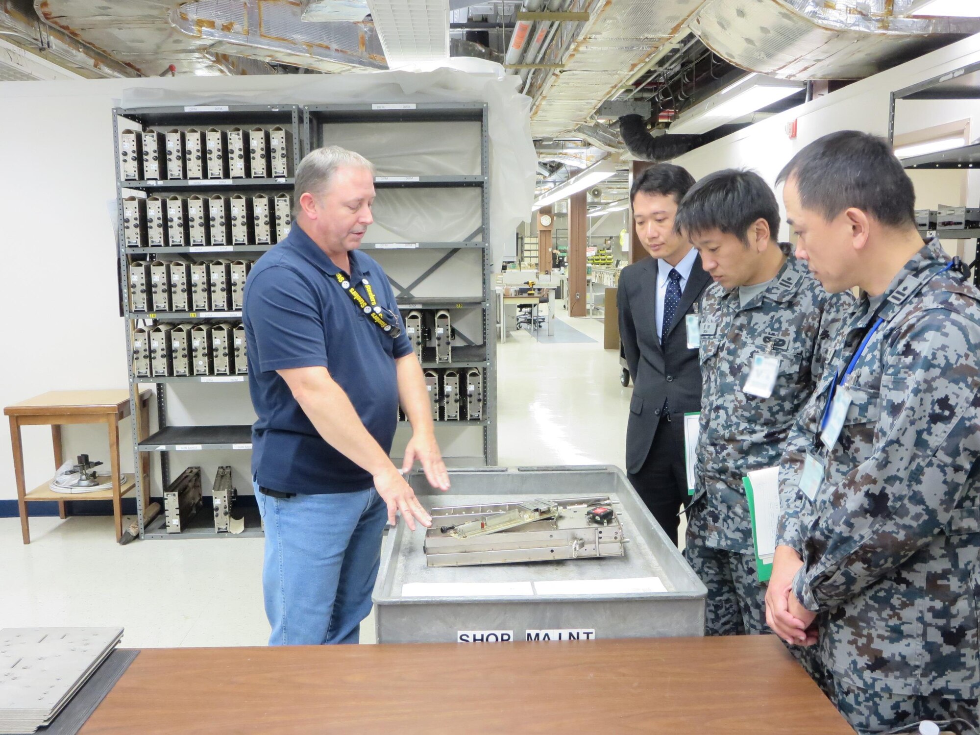 Three members of the Japanese Space Situational Awareness Policy office visit the 20th Space Control Squadron, Oct. 4, 2017, at Eglin Air Force Base, Florida. The members went to the 20th SPCS as part of an effort to encourage Japan's development of its space situational awareness mission area and dedicated space surveillance squadron. (Courtesy photo)
