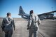 Chief Master Sergeant of the Air Force Kaleth O. Wright walks to an 815th Airlift Squadron C-130J Super Hercules aircraft with Master Sgt. Sierra Davis, 403rd Wing Yellow Ribbon program coordinator, during his visit to the 403rd Wing Oct. 25, 2017 at Keelser Air Force Base, Mississippi. (U.S. Air Force photo/Staff Sgt. Heather Heiney)