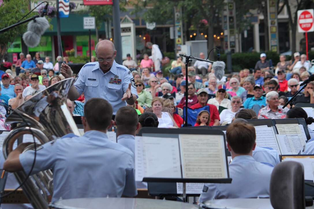 Members of the Air National Guard Band of the Northeast performed a concert in Wooster Ohio on 29 June 2017. This was one of the band's concerts on our 2017 Summer Music Concert Series titled "Celebrating Great American Cities". Pictured are members of the Concert Band. (U.S. Air Force Photo/Technical Sgt. Dawn Hoffman)