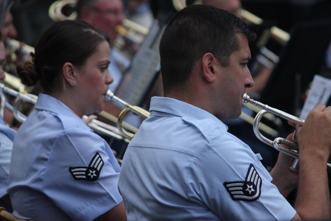 Members of the Air National Guard Band of the Northeast performed a concert in Wooster Ohio on 29 June 2017. This was one of the band's concerts on our 2017 Summer Music Concert Series titled "Celebrating Great American Cities". Pictured are members of the Concert Band. (U.S. Air Force Photo/Technical Sgt. Dawn Hoffman)