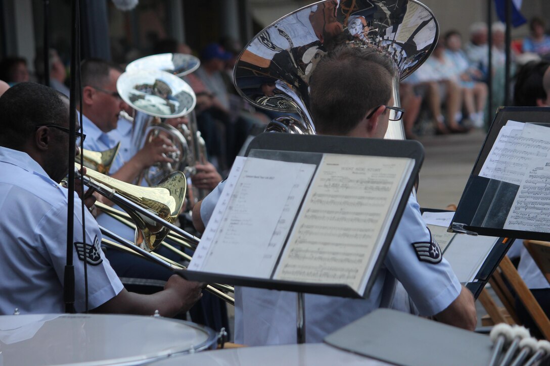 Members of the Air National Guard Band of the Northeast performed a concert in Wooster Ohio on 29 June 2017. This was one of the band's concerts on our 2017 Summer Music Concert Series titled "Celebrating Great American Cities". Pictured are members of the Concert Band. (U.S. Air Force Photo/Technical Sgt. Shawn Estes)