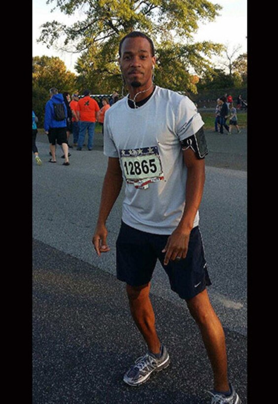 photo of Sean Mayo a DLA Aviation employee who participated in the Marine Corps Marathon on October 22, 2017