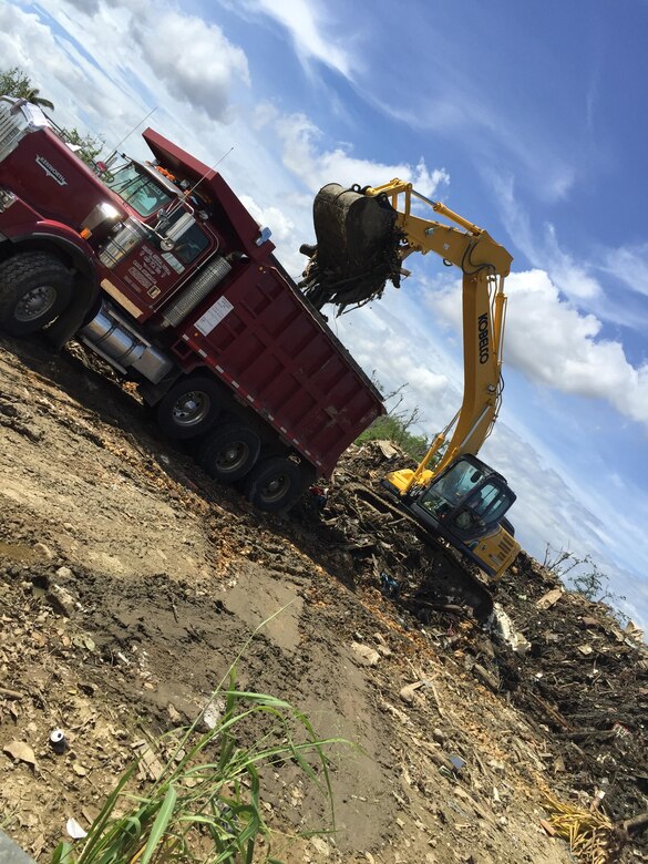 U.S. Army Corps of Engineers debris removal teams, in coordination with FEMA, are actively conducting debris removal operations in Toa Baja, San Juan, Puerto Rico, on October 26, 2017.