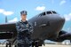 U.S. Navy Lt. Andrew Willes stands in front of a B-52 Stratofortress at Barksdale AFB, Louisiana. Willes currently serves as a Striker Trident intern at Air Force Global Strike Command, the U.S. Air Force major command responsible for the nation’s strategic bomber and Minuteman III ICBM fleets. Striker Trident is an exchange program that places and Air Force officer in the U.S. Navy’s Submarine Force and a naval officer in an Air Force command related to the nation’s nuclear enterprise. (U.S. Air Force photo by Airman 1st Class Sydney Bennett)