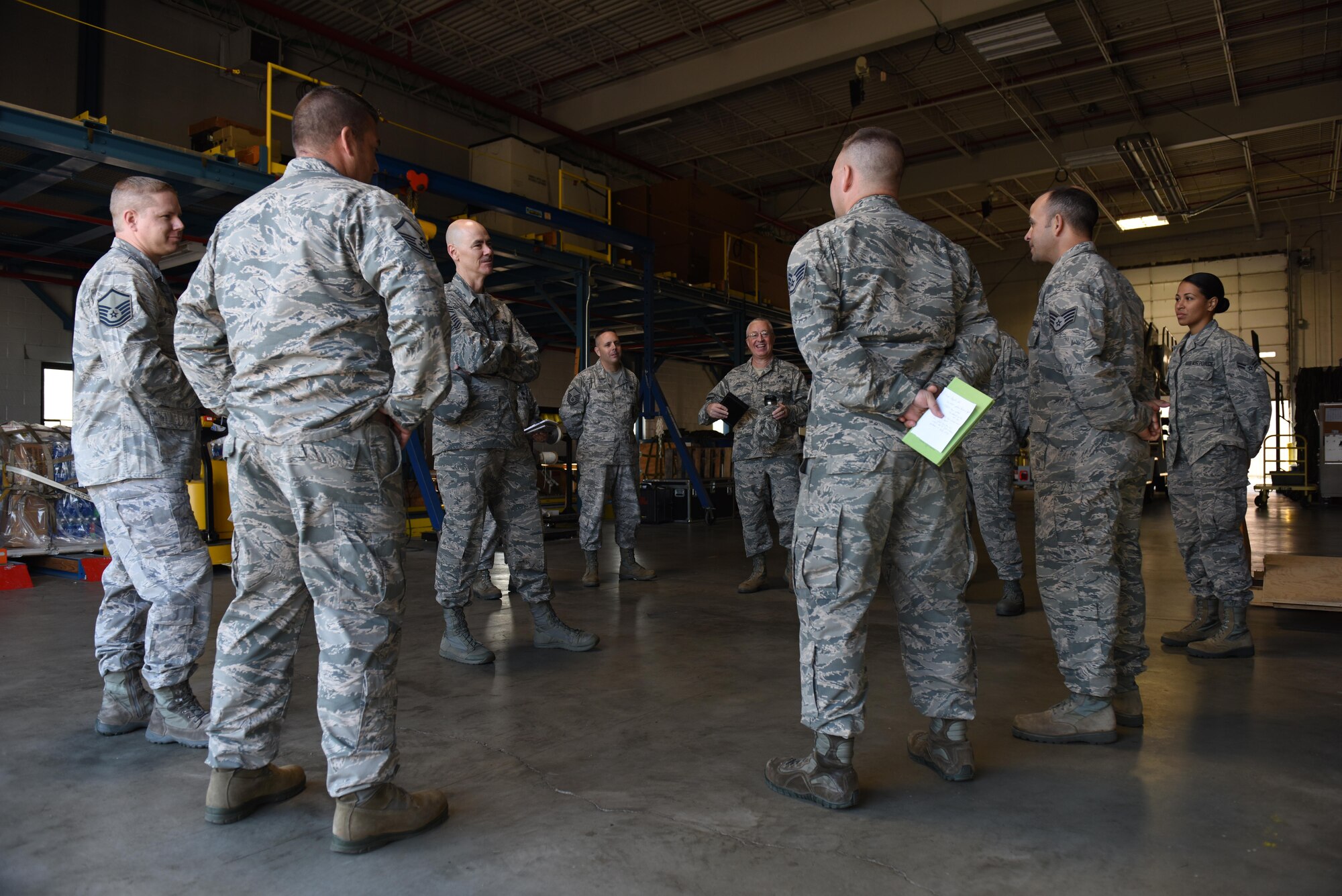 Chief Master Sgt. Ronald C. Anderson tours 193rd Special Operations Wing and meets with Airmen