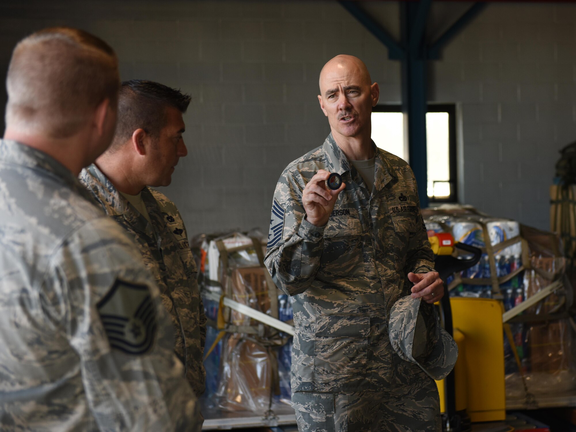 Chief Master Sgt. Ronald C. Anderson tours 193rd Special Operations Wing and meets with Airmen