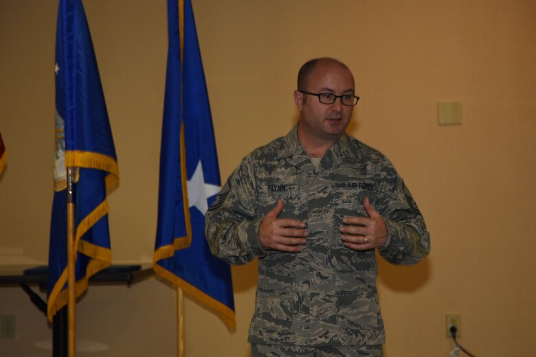 Master Sgt. Christopher Flynn spoke with 10th Air Force staff during the Commander’s Call on October 15. Master Sgt. Flynn is a recruiter specializing in Air Reserve Technician vacancies. There are many vacancies across 10th Air Force units, including some here at Naval Air Station Fort Worth Joint Reserve Base.
