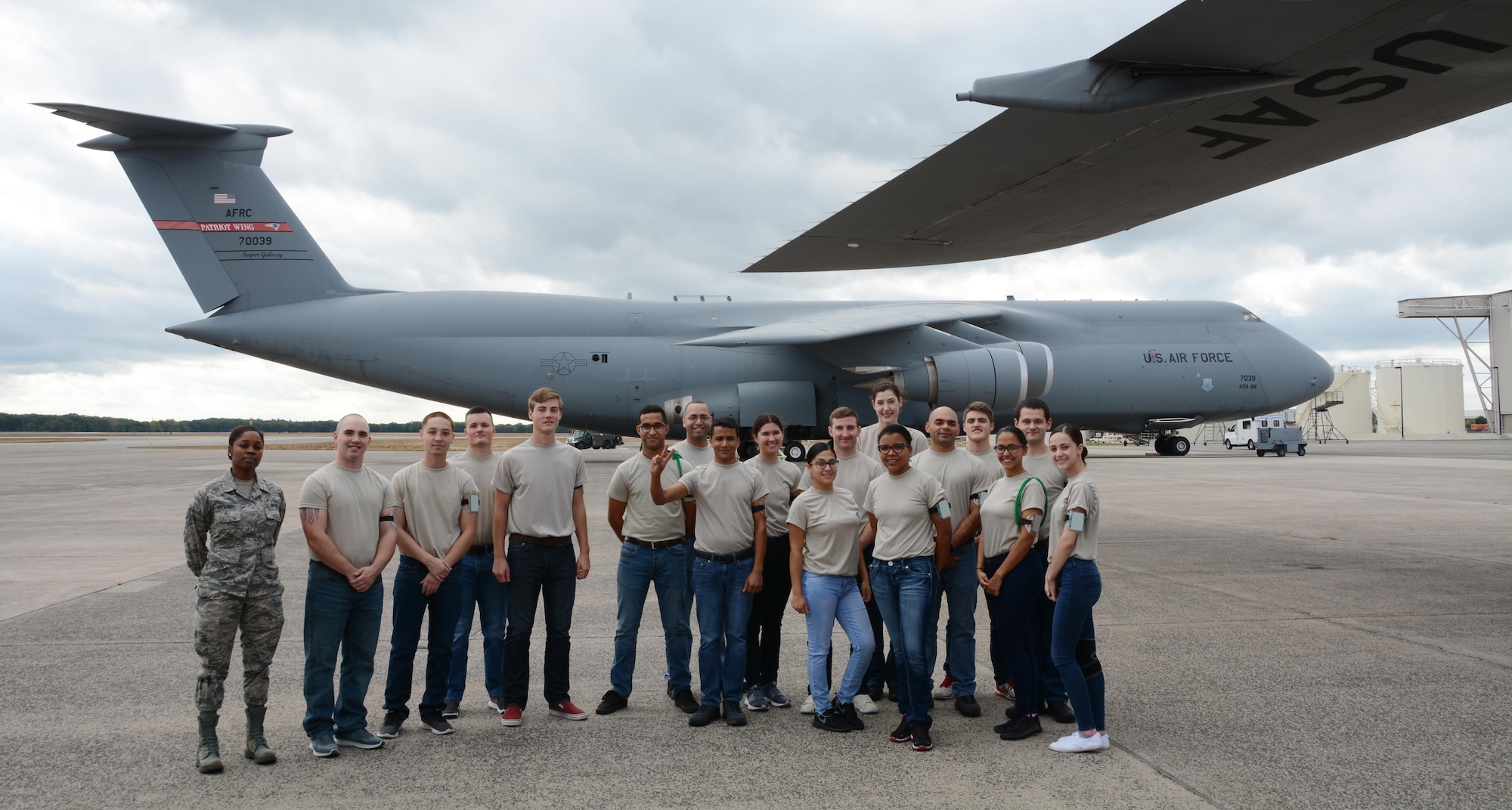 The Westover Training and Development Flight's future Airmen take a tour of a C-5M Super Galaxy.