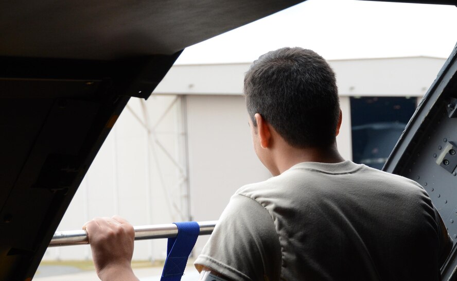 The Westover Training and Development Flight's future Airmen take a tour of a C-5M Super Galaxy.