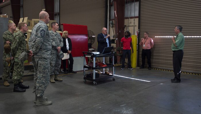 Goose Creek Mayor Michael Heitzler meets with Naval Health Clinic Charleston’s leadership during a tour of the clinic here, Oct. 25, 2017.