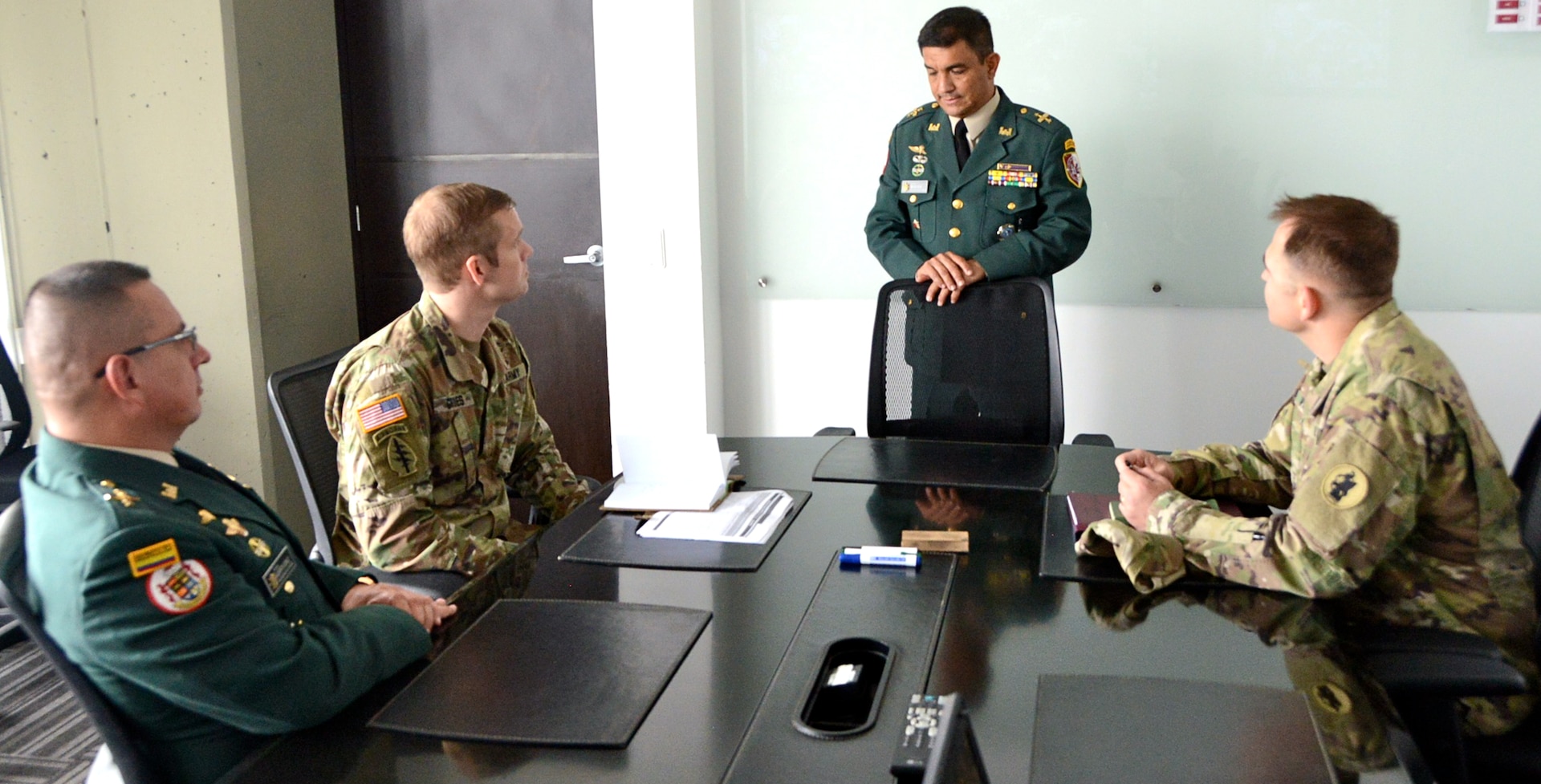 Representatives from U.S. Army South's Assistant Chief of Staff Engineer and U.S. Southern Command met with leadership from the Engineers branch of the Colombian Army.