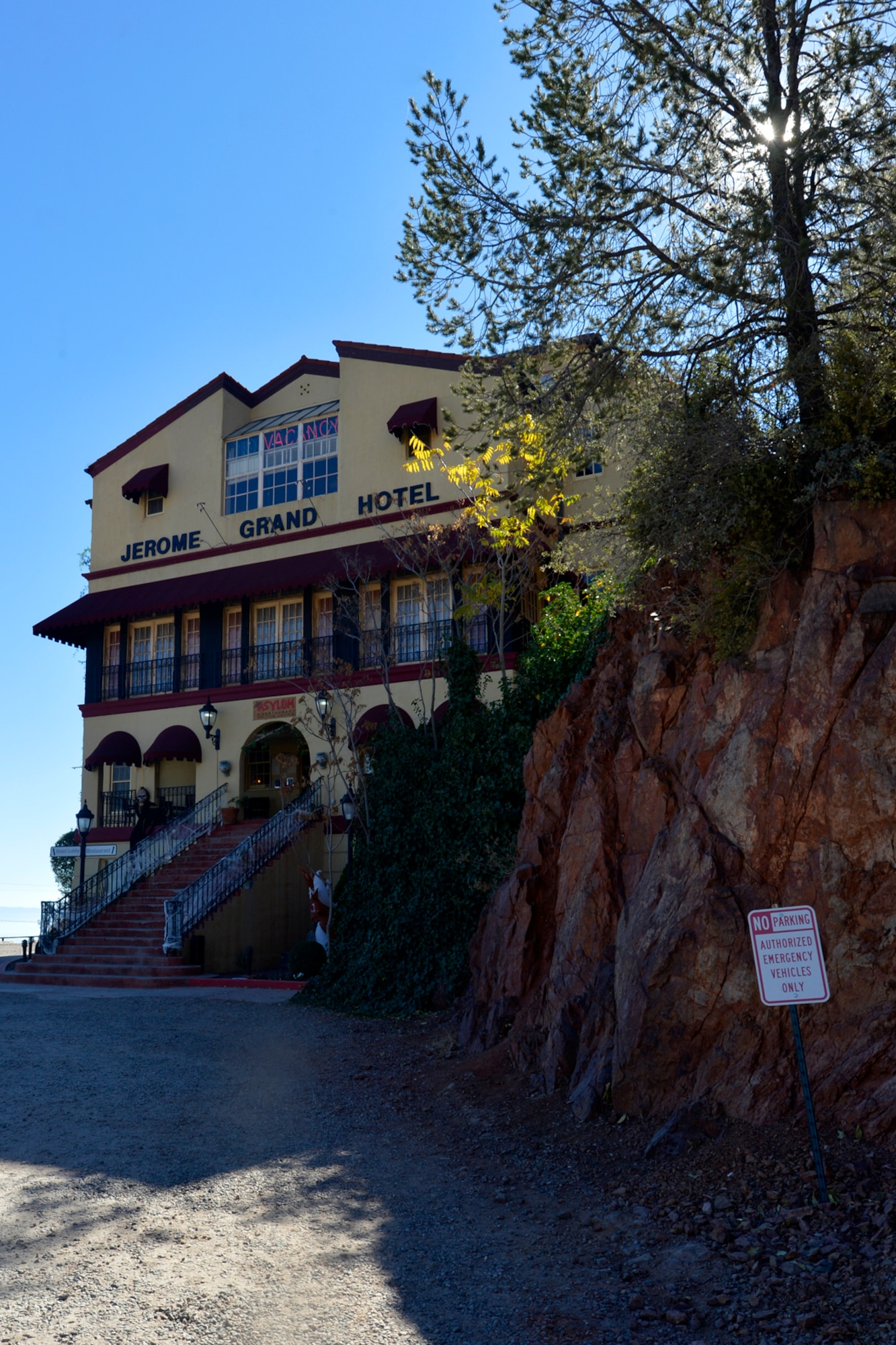 The Jerome Grand Hotel was once known as the United Verde Hospital until it was bought by the Phelps Dodge Mining Corporation. Built in 1926, it served as the town's hospital playing host to injured miners, new births, a psychiatric ward and for the some, the last place they would see alive. (Photo by  SSgt Marcy Copeland)