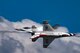 The U.S. Air Force Thunderbirds Flight Demonstration Team soars above Moody Air Force Base during Thunder Over South Georgia, Oct. 28, 2017. The Thunderbirds performed twists, turns and rolls at high speeds demonstrating the prowess and capabilities of the F-16 Fighting Falcon. (U.S. Air Force photo by Senior Airman Daniel Snider)