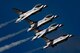 The U.S. Air Force Thunderbirds Flight Demonstration Team soars above Moody Air Force Base during Thunder Over South Georgia, Oct. 28, 2017. The Thunderbirds, based out of Nellis Air Force Base, Nev., are the Air Force’s premier aerial demonstration team, performing at air shows and special events worldwide. (U.S. Air Force photo by Senior Airman Daniel Snider)
